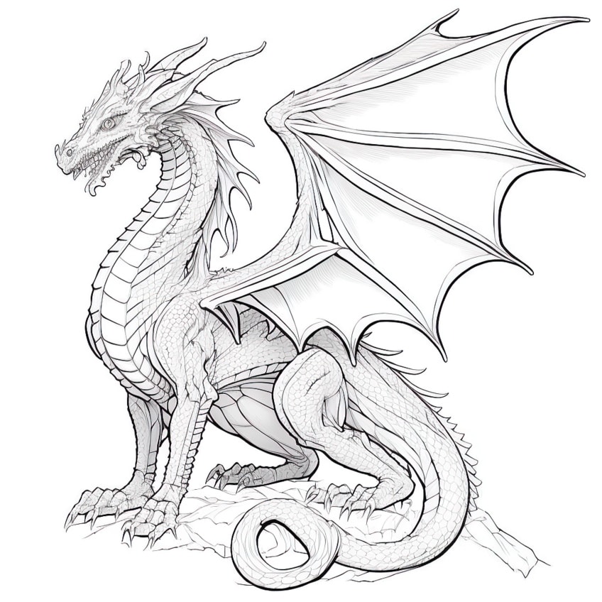 realistic dragon coloring pages 11