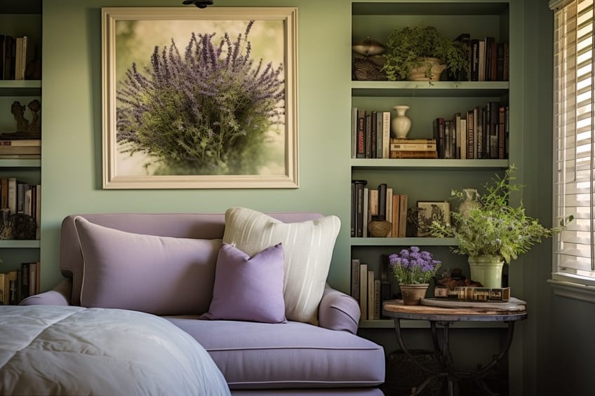 sage green and lavender