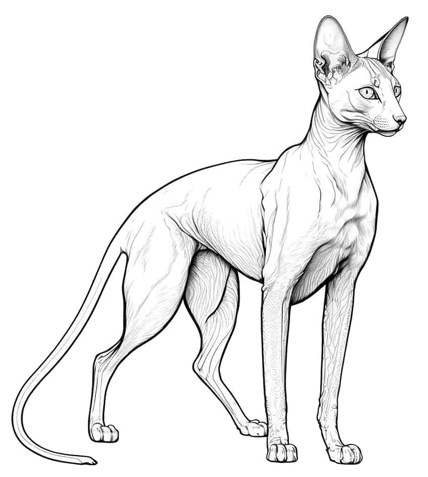sphynxr cat coloring page
