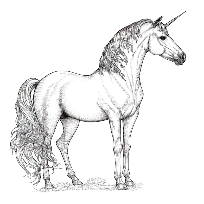 realistic unicorn coloring pages