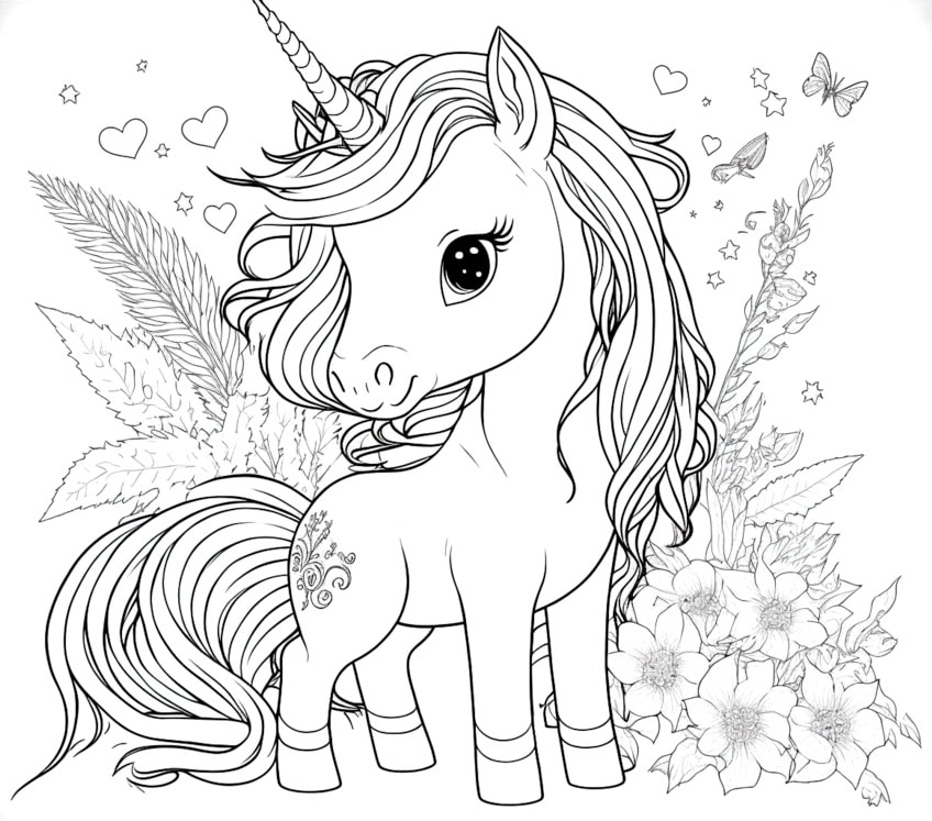 unicorn coloring pages for kids 04