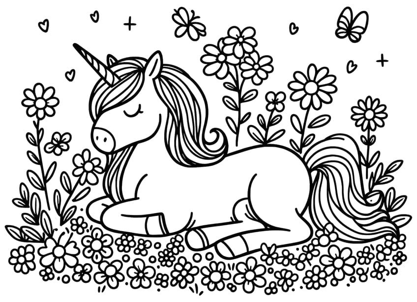 unicorn coloring sheet 01