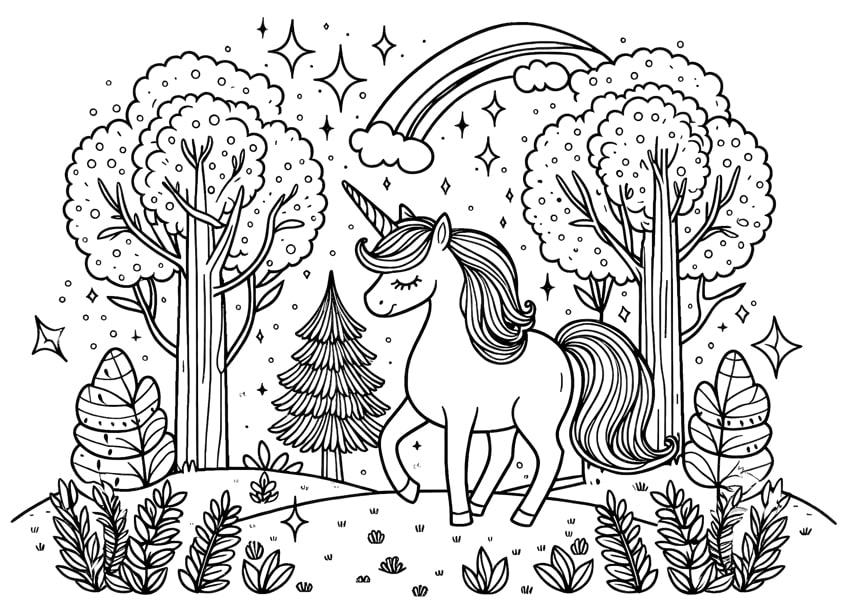 unicorn coloring sheet 06