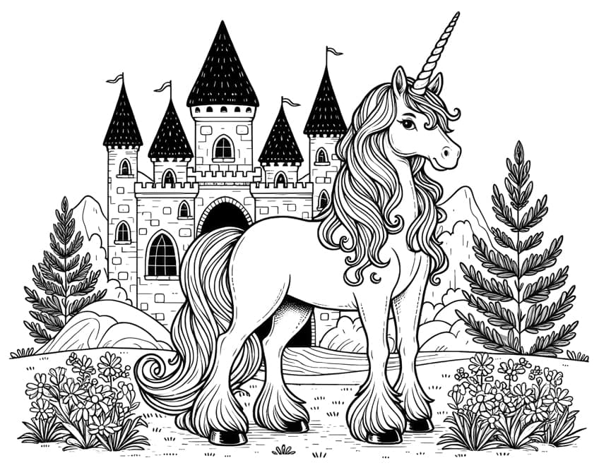 unicorn coloring sheet 11