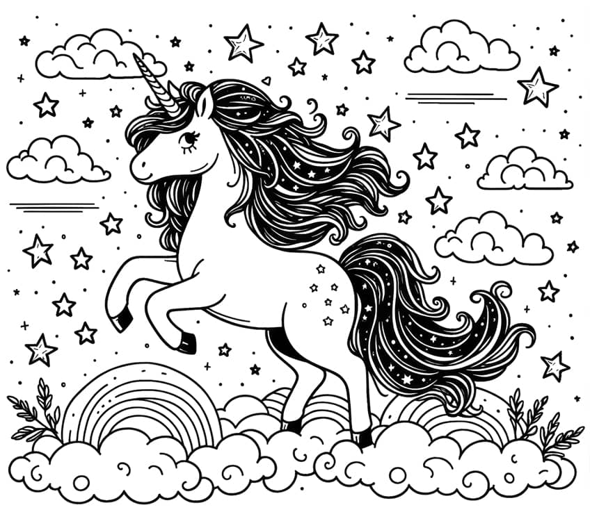 unicorn coloring sheet 13
