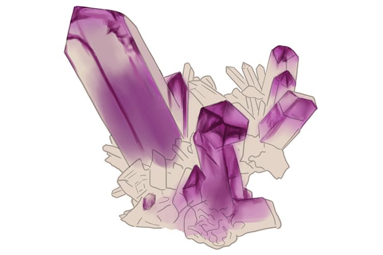 How to Draw a Crystal - An Aesthetic Crystal Drawing