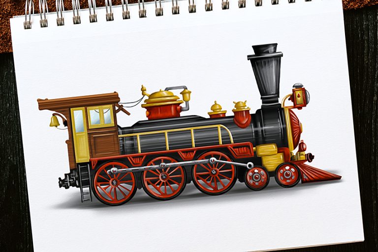 How to Draw a Train – Easy Train Drawing Tutorial