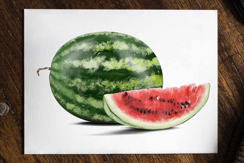 Watermelon Drawing by Rami Fine art - Fine Art America