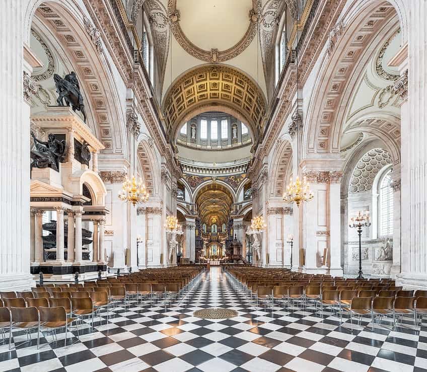 Inside the St Paul's Cathedral in London