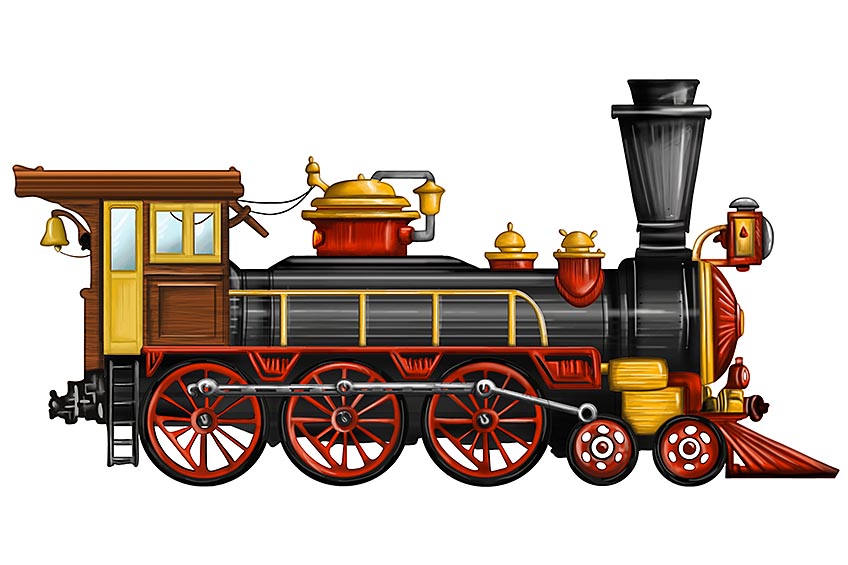Realistic Train Drawing 17