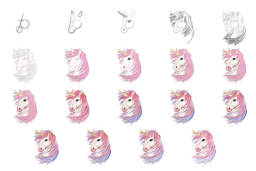 10 Easy Unicorn Drawing Tutorials for Kids-saigonsouth.com.vn