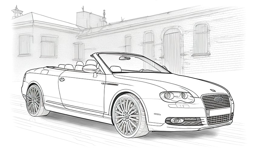 Drawings To Paint & Colour Cars - Print Design 019