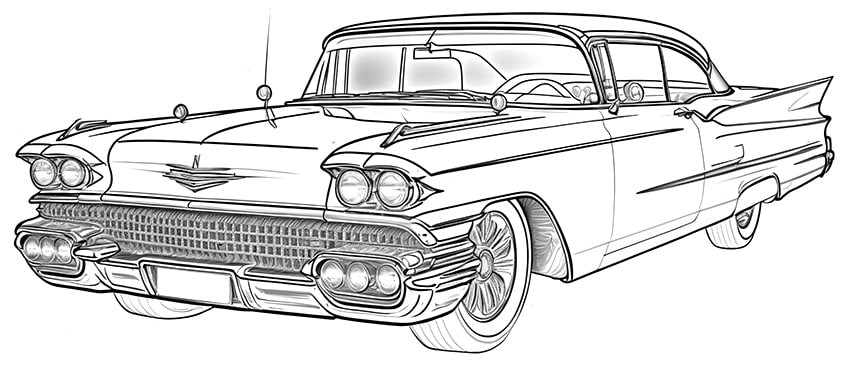 full coloring pages with cars