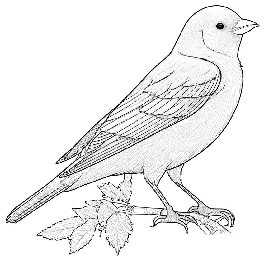 canary bird coloring page