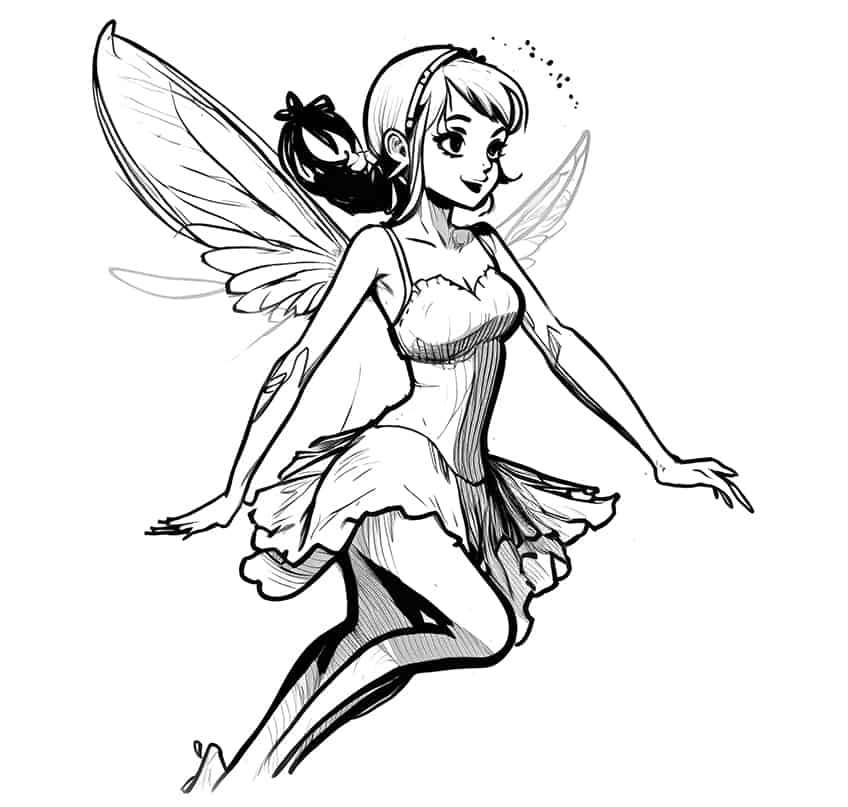 comic fairy coloring page