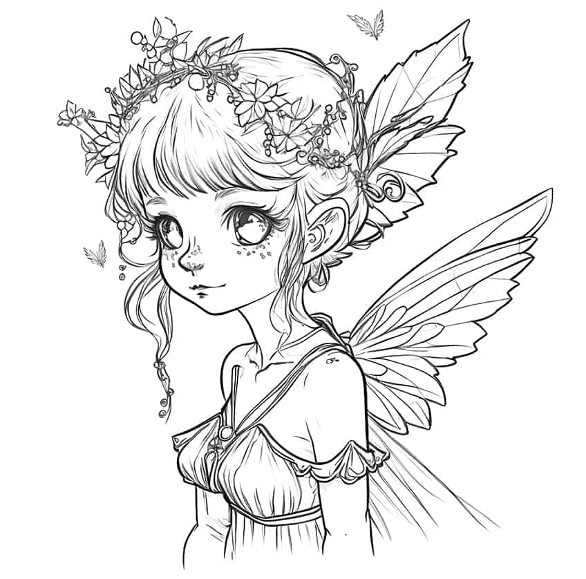 Anime Fairy coloring page  Free Printable Coloring Pages