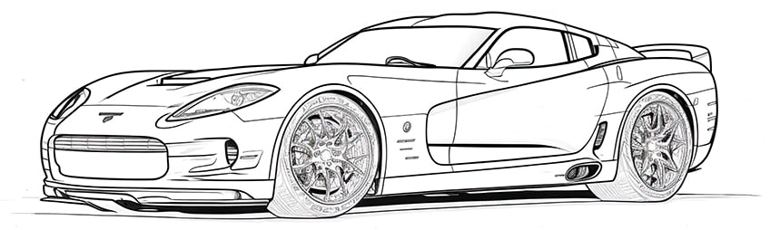 dodge sports car coloring page