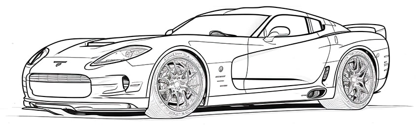 sports cars coloring page