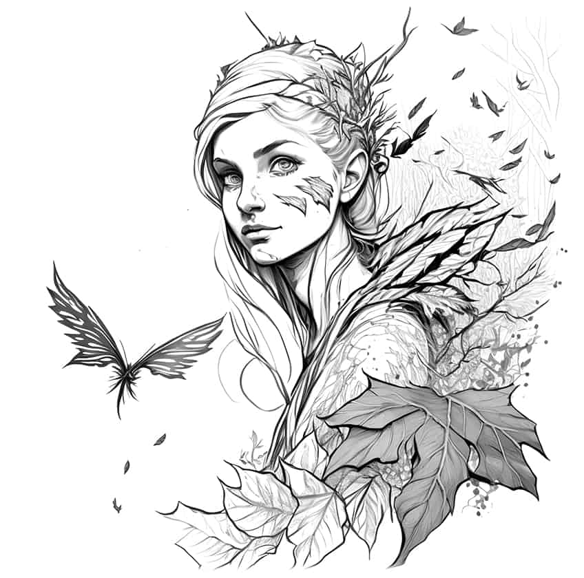 elvish fairy coloring page