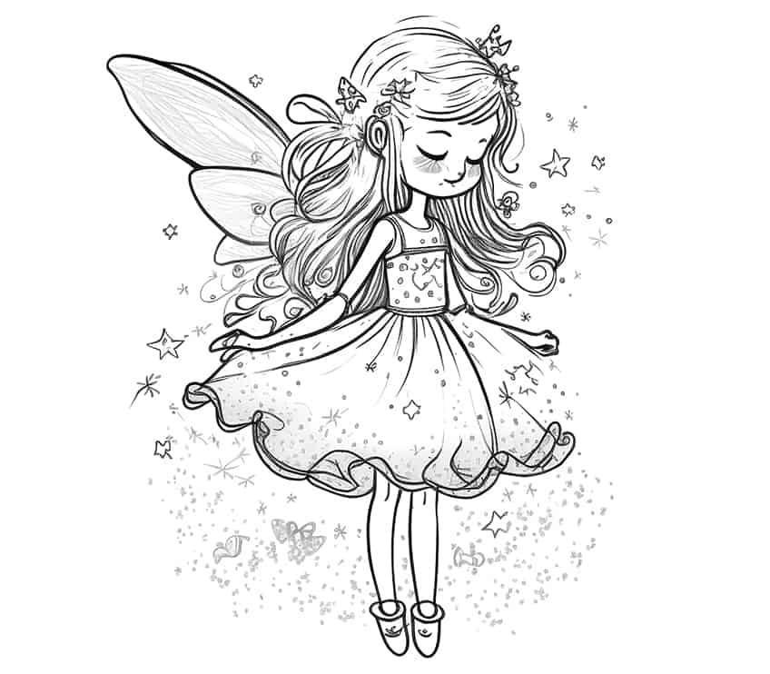 Cute Fairy Princess Coloring Pages