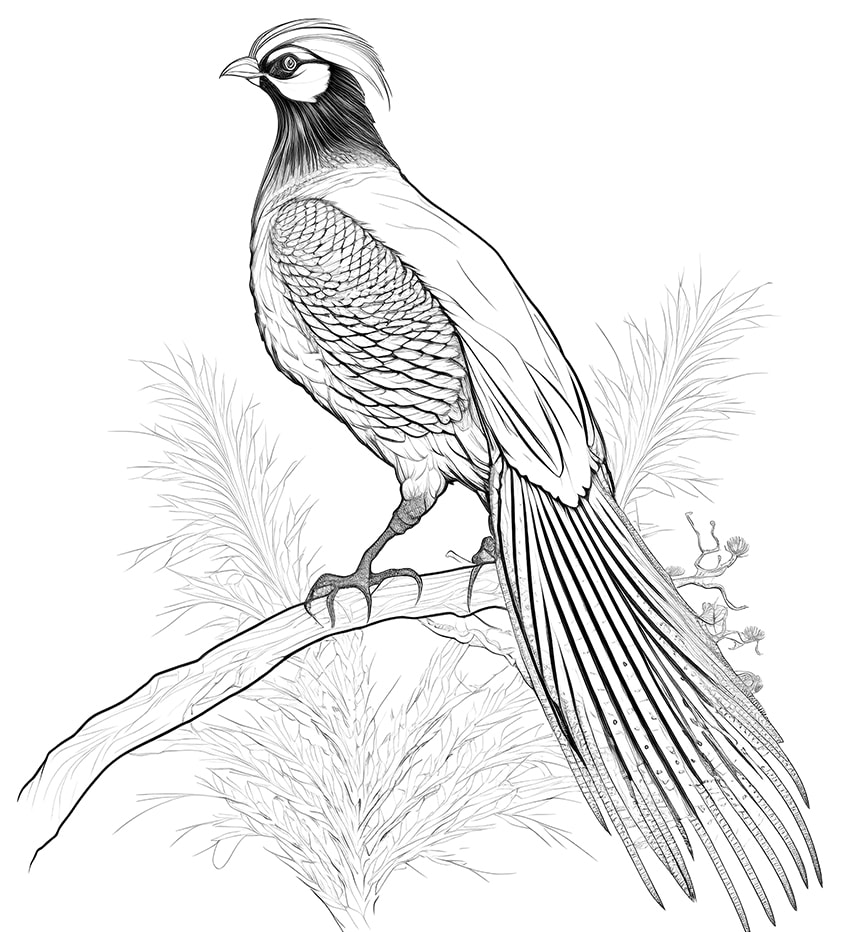 golden pheasant coloring page