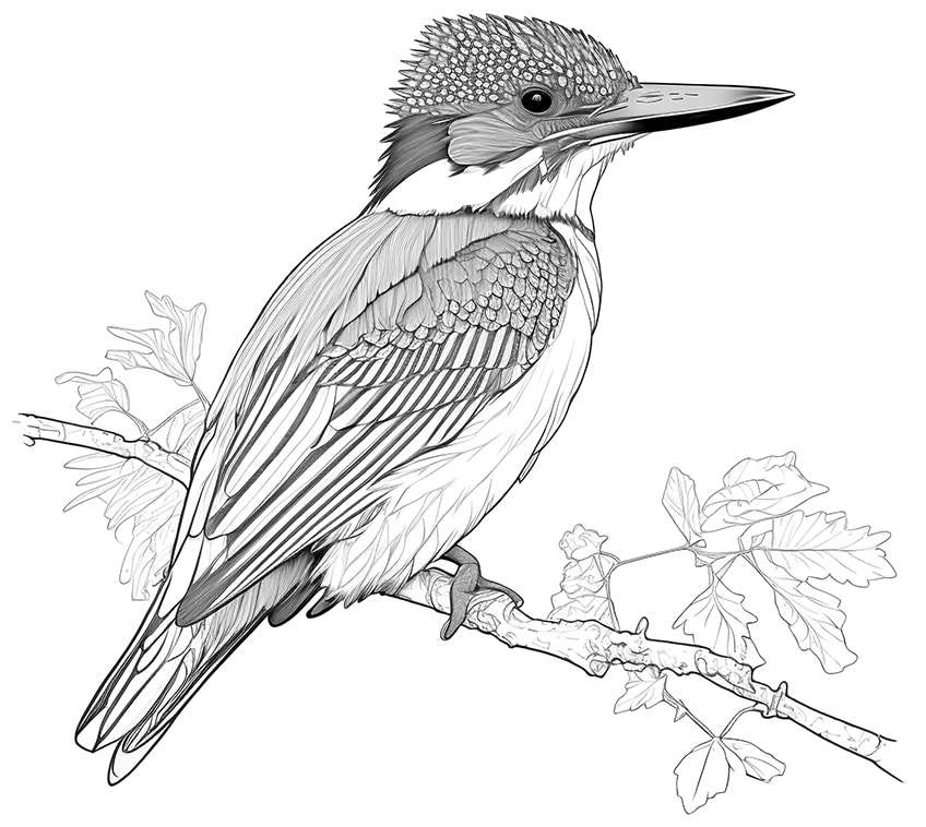 kingfisher bird coloring page