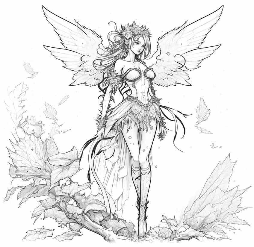 majestic fairy coloring page