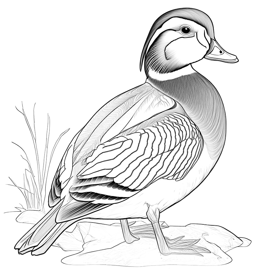 mandarin duck coloring page