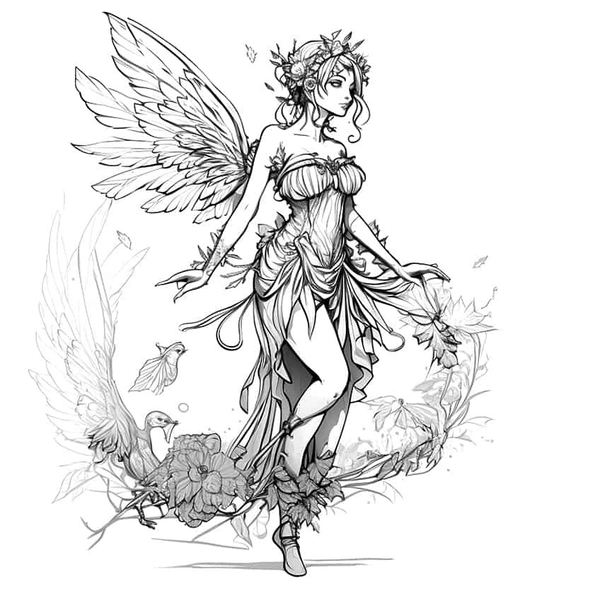 fairies coloring pages for adults