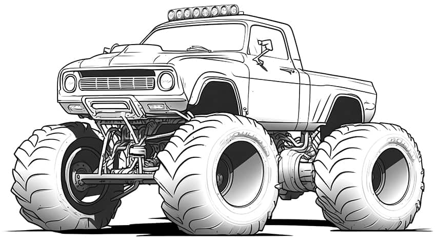 monstertruck coloring page