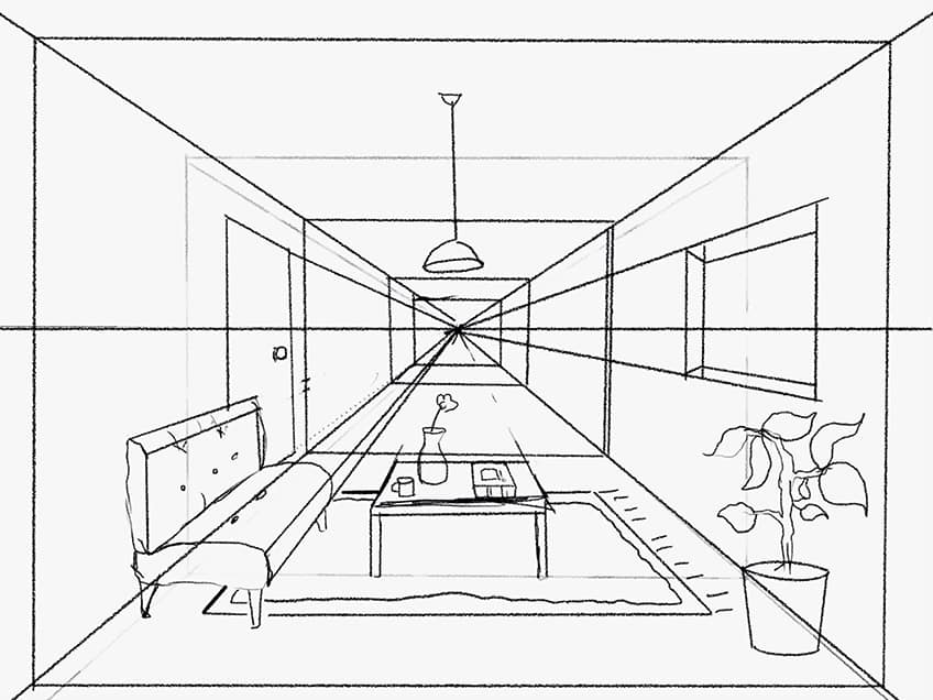 How to Draw using 1-Point Perspective: Simple Hallway for Beginners -  YouTube