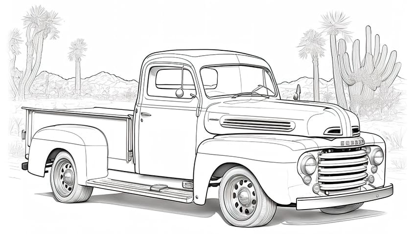 pick up truck coloring page