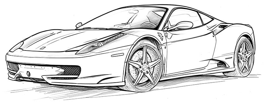 sports car coloring page