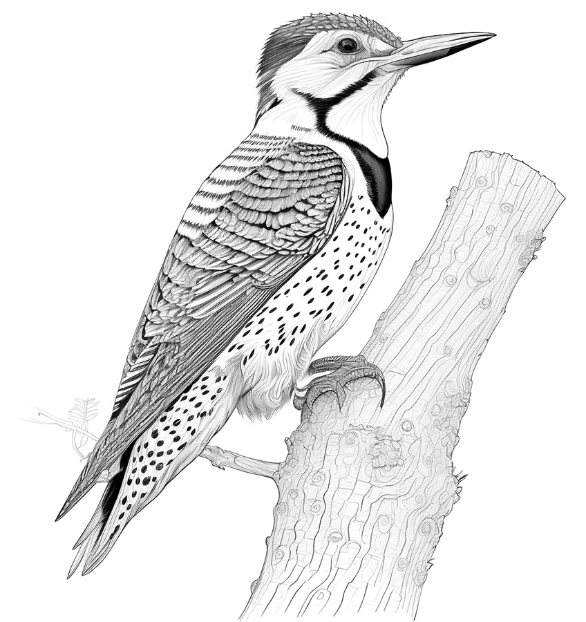 woodpecker bird coloring page