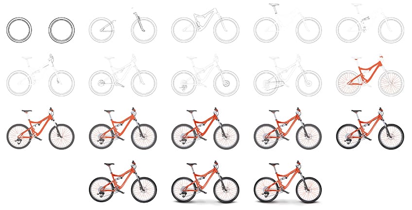 Bicycle Drawing Collage