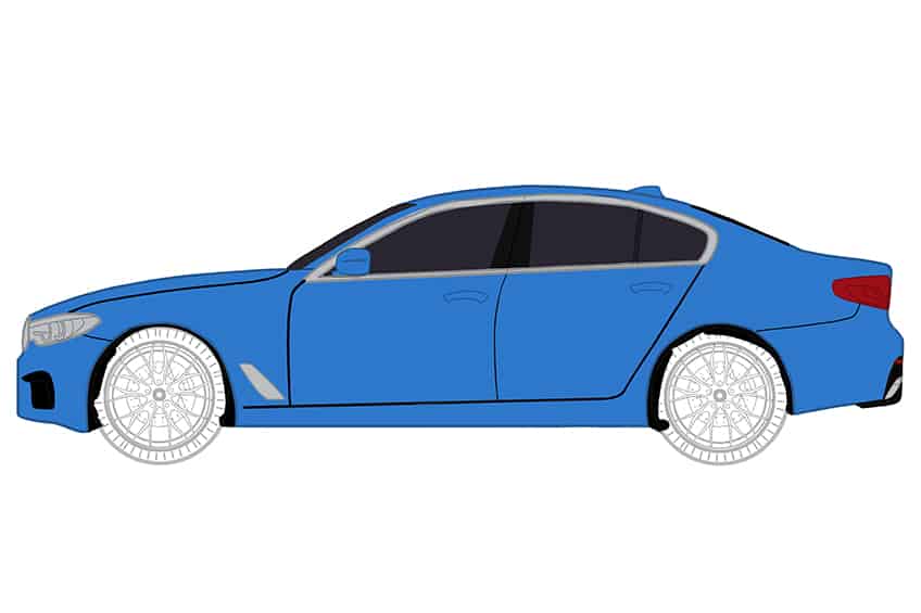 Premium Photo | A drawing of a sports car with a big front bumper  generative ai