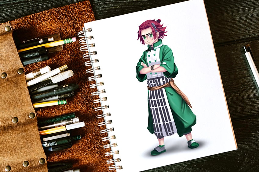 Tanjiro from Demon Slayer : r/drawing