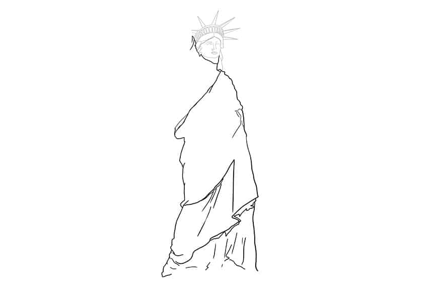 Easy Statue of Liberty Drawing 03