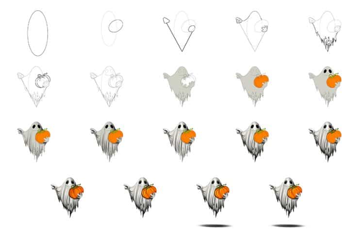 How to Draw a Ghost - A Step-by-Step Guide to a Ghost Drawing