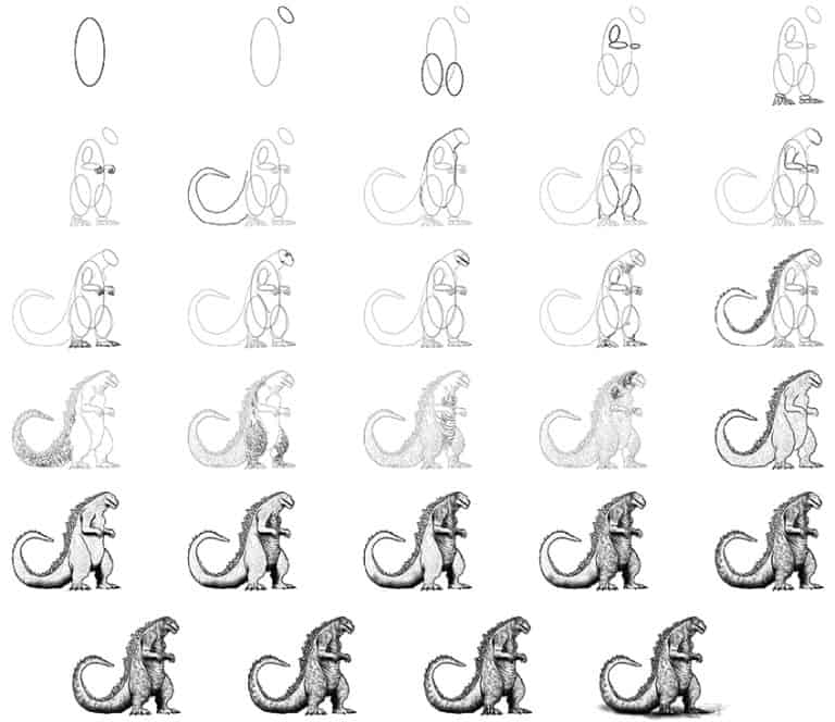 How to Draw Godzilla - Create a Monstrous Godzilla Drawing