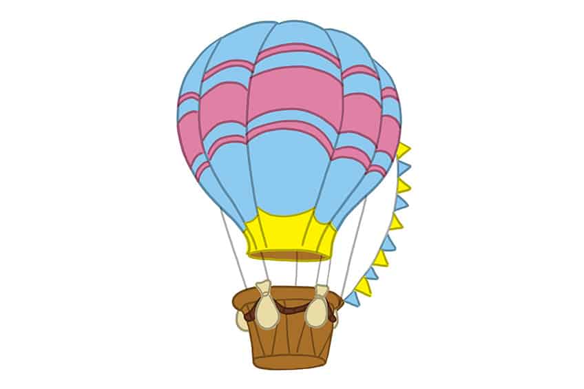 Hot Air Balloon Drawing 06