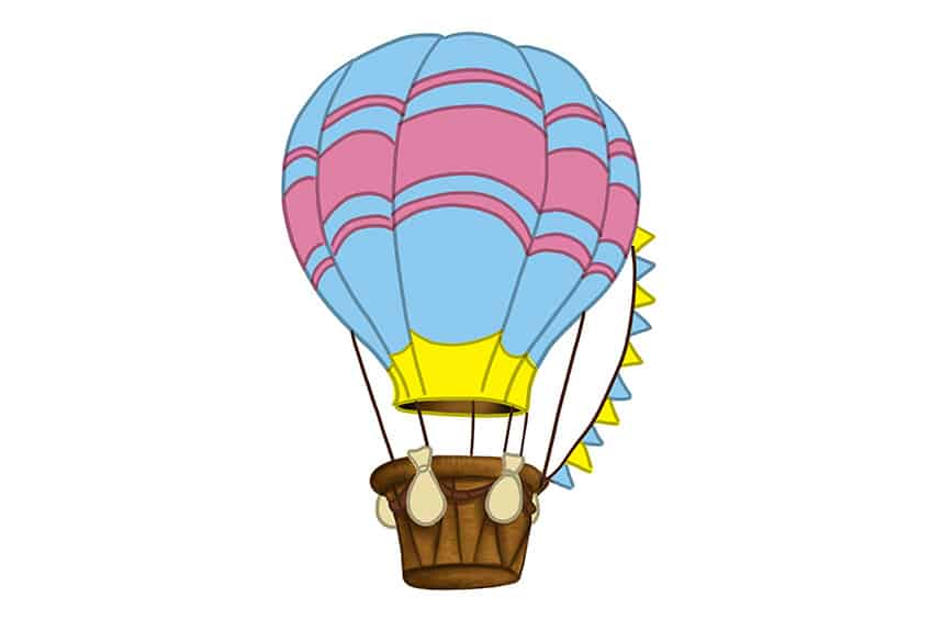 Hot Air Balloon Drawing 08