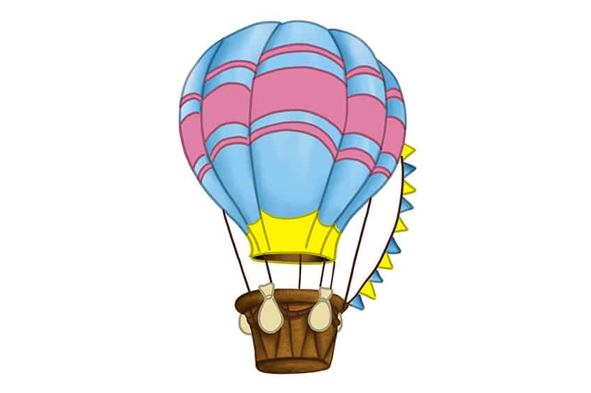 Hot Air Balloon Drawing 09
