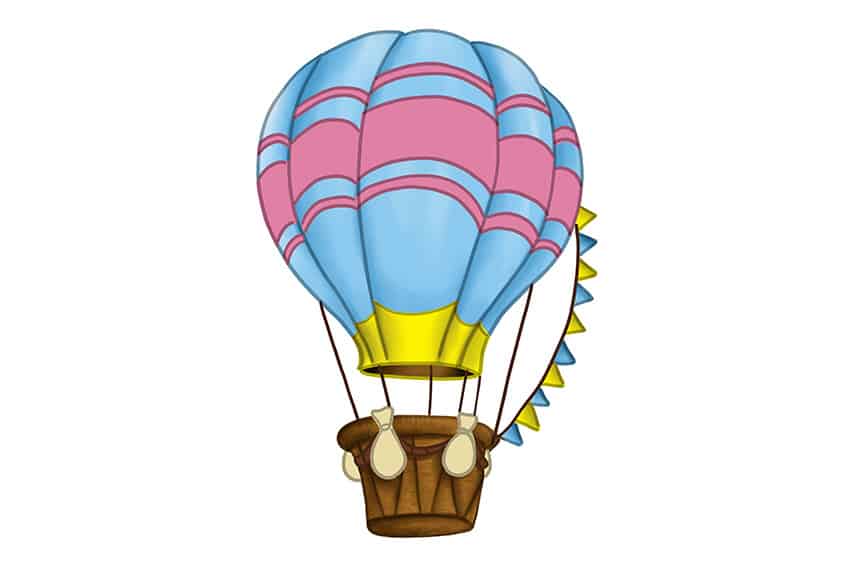 Hot Air Balloon Drawing 10