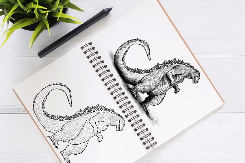 Drawing Godzilla — Legendary Godzilla | by Easy Drawing Lessons | Medium