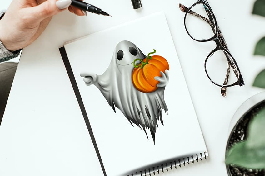 How to Draw a Ghost  Step-by-Step Painting Tutorial - Arty Crafty