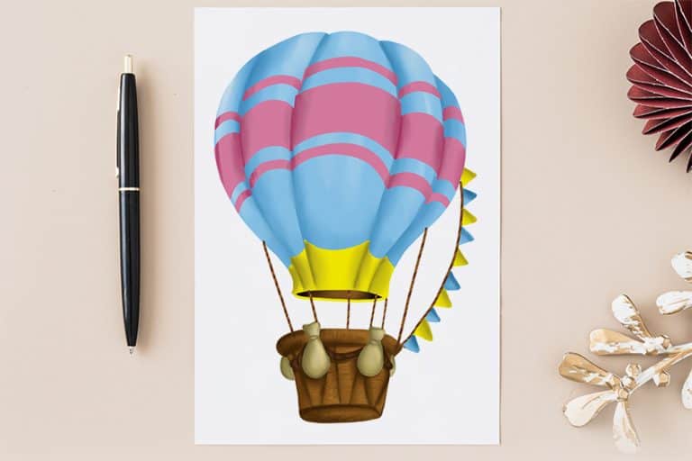 How to Draw a Hot Air Balloon – A Colorful Air Balloon Drawing