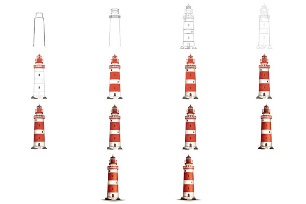 How to Draw a Lighthouse - An Easy Lighthouse Drawing