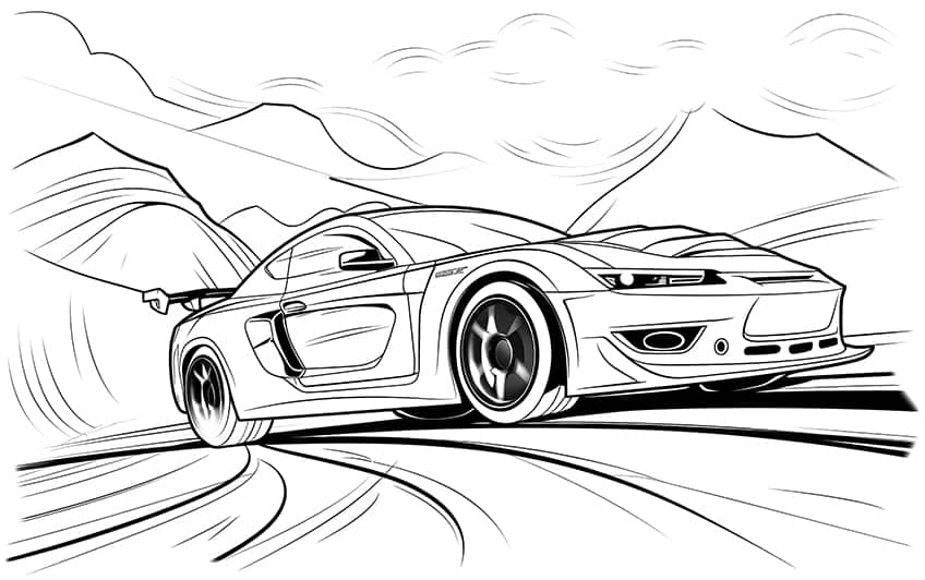 Race Car Coloring Page 03