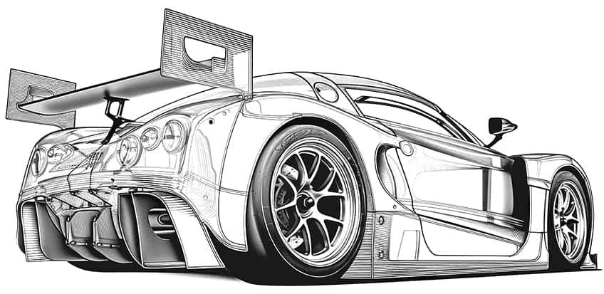 Race Car Coloring Page 04